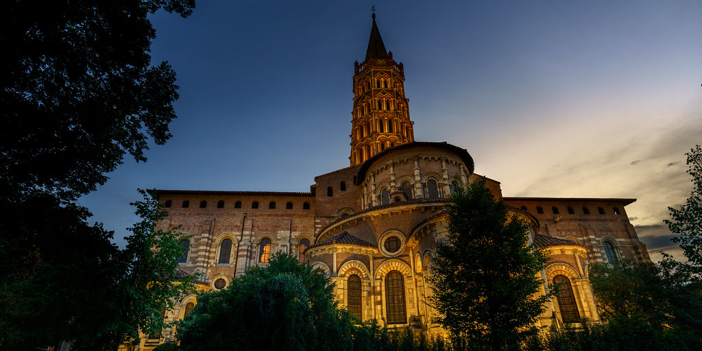 France - Toulouse - Basilique Saint-Sernin at Sunset