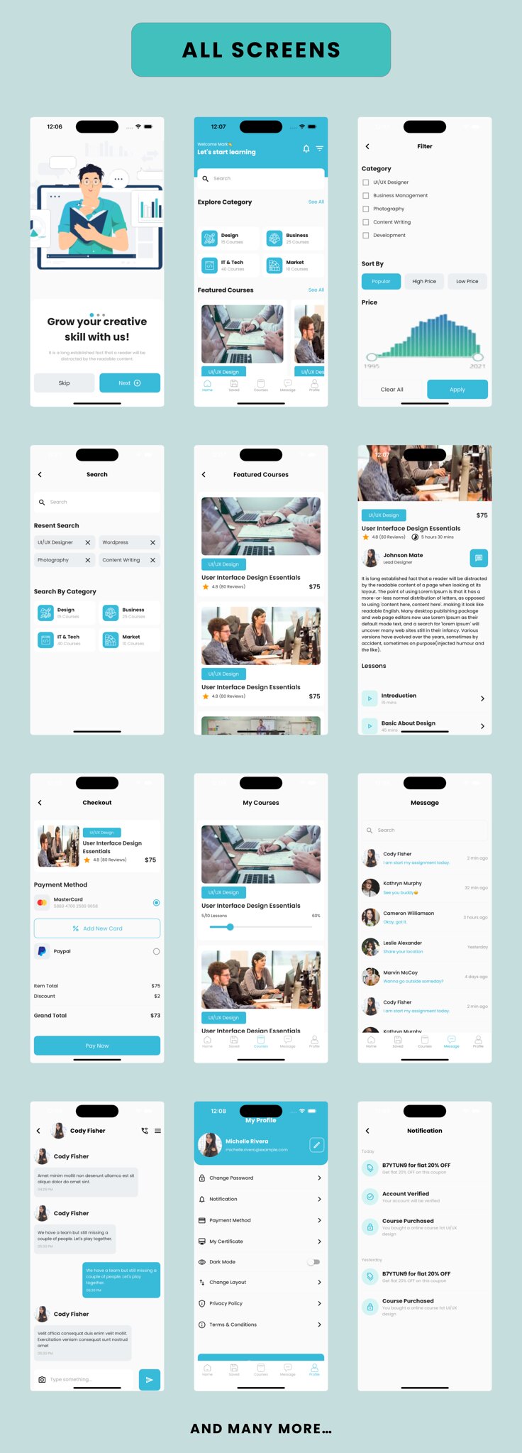 LMS App - Online Learning Management Course App Flutter | Android | iOS Mobile App Template 