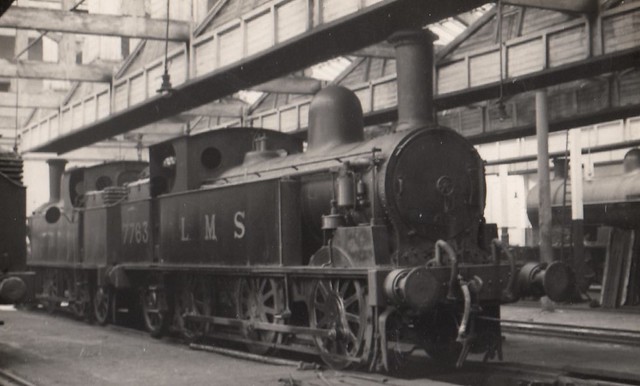 Ex-LNWR Coal Tank, 0-6-2T 7763 with a sister locomotive