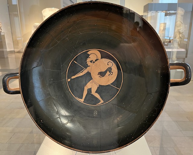 Kylix, Tod des Patrokos, Töpfer Euxitheos, Maler Oltus, Vulci, ca. 510 v. Chr., Altes Museum, Antikensammlung, Berlin