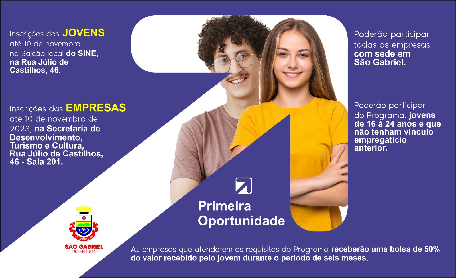 Programa Primeira Oportunidade - Prefeitura de São Gabriel