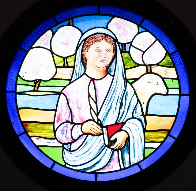 Stained Glass Window Of Santa Agnès