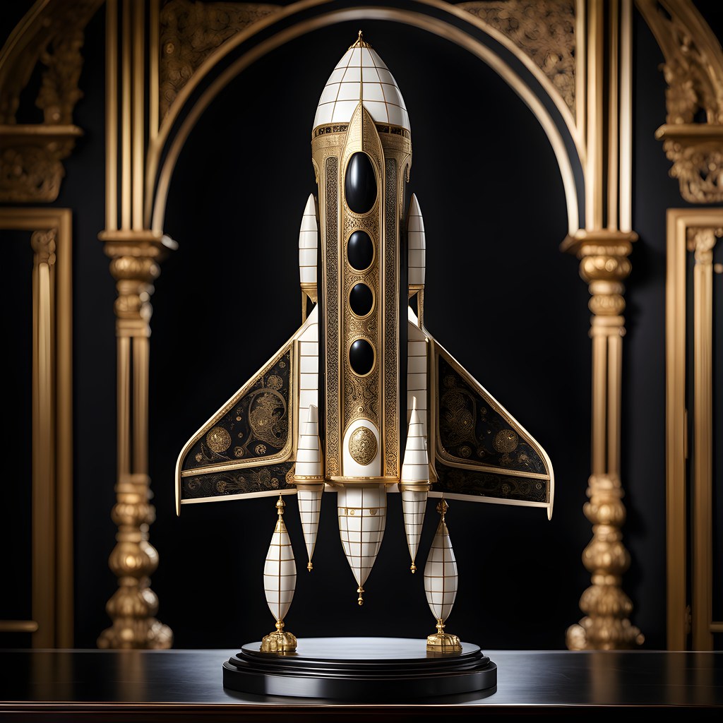 Auction lot: rare XVIIth century monstrance in the shape of a spaceship, ivory, gold filigrane