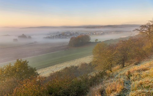 *Autmn in the Volcanic Eifel III* by Albert Wirtz @ Landscape and Nature Photography, Looking back at a beautiful autumn morning a few years ago above Steffeln in the Vulkaneifel (means 