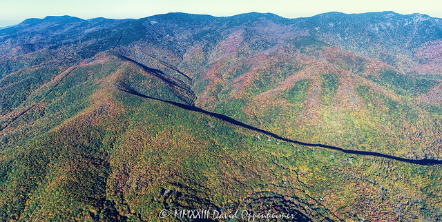 Mount Mitchell State Park and the Black Mountains Range with Autumn Colors Aerial View