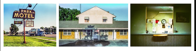 Triptych, Park Motel w/Color TV, Morris, Illinois, USA