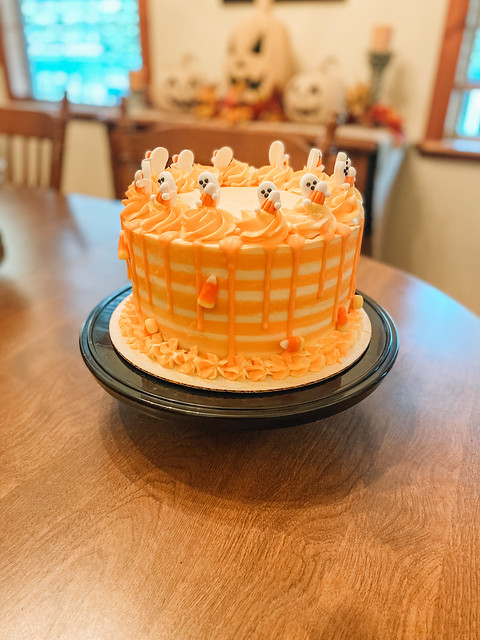 Orange Creamsicle Cake for Halloween