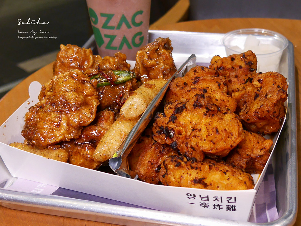 台北聚餐ZAC ZAG一楽炸雞信義安和站美食餐廳推薦好吃韓式炸雞強推麻辣炸雞奶昔 (2)