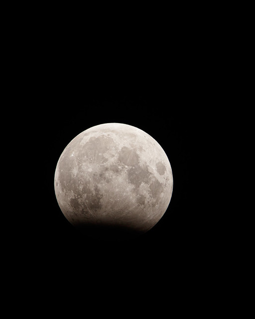 Partial lunar eclipse.