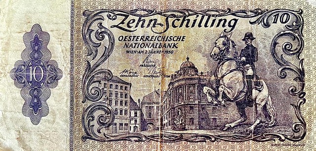 🇦🇹 10 - Zehn Schilling - 10 ATS - Rider - Hofburg - OESTERREICHISCHE NATIONALBANK - WIEN - AM 2 JÄNNER 1950 - Belvedere Palace - 2. AUFLAGE - 1772 - 565553 - 1950
