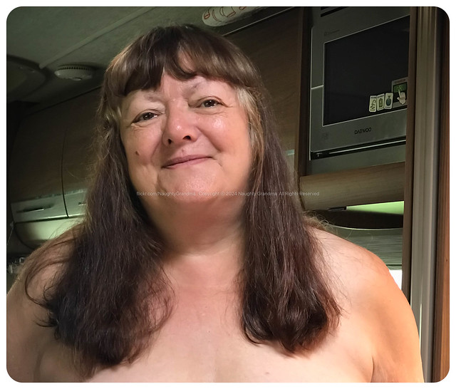 Naughty Grandma in the motorhome at Glastonbury. Polite comments are welcome.