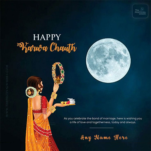 Happy Karva Chauth Card With Name Edit