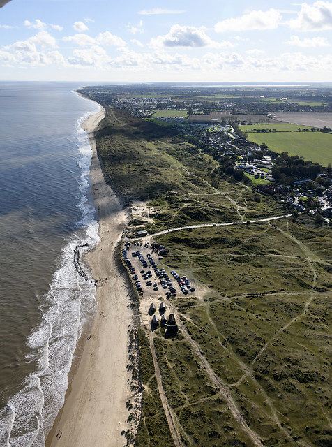Winterton dunes aerial image - Norfolk coast