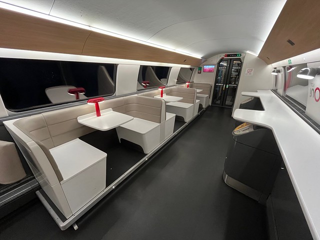 TGV Océane double deck dining car seating
