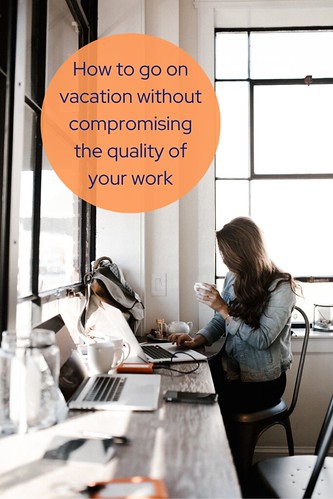 Woman working in a shared workspace. From How to go on vacation without compromising the quality of your work