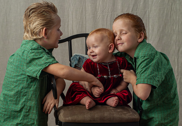 Brothers with their little sister.