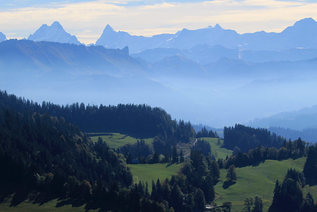 Aussicht im Berner Emmental im Kanton Bern der Schweiz