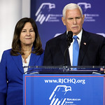 Karen & Mike Pence Former Second Lady of the United States Karen Pence and former Vice President of the United States Mike Pence speaking with attendees at the Republican Jewish Coalition&#039;s 2023 Annual Leadership Summit at the Venetian Convention &amp;amp; Expo Center in Las Vegas, Nevada.

Please attribute to Gage Skidmore if used elsewhere.