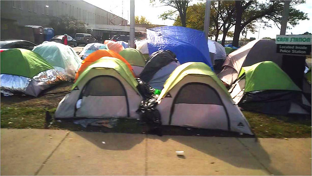 Migrant Tent City in Front of 2nd District Police Station #4