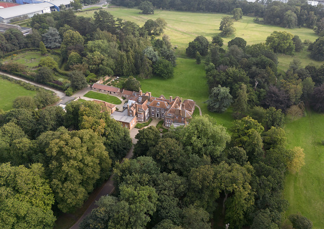 Earlham Hall aerial image - Norwich