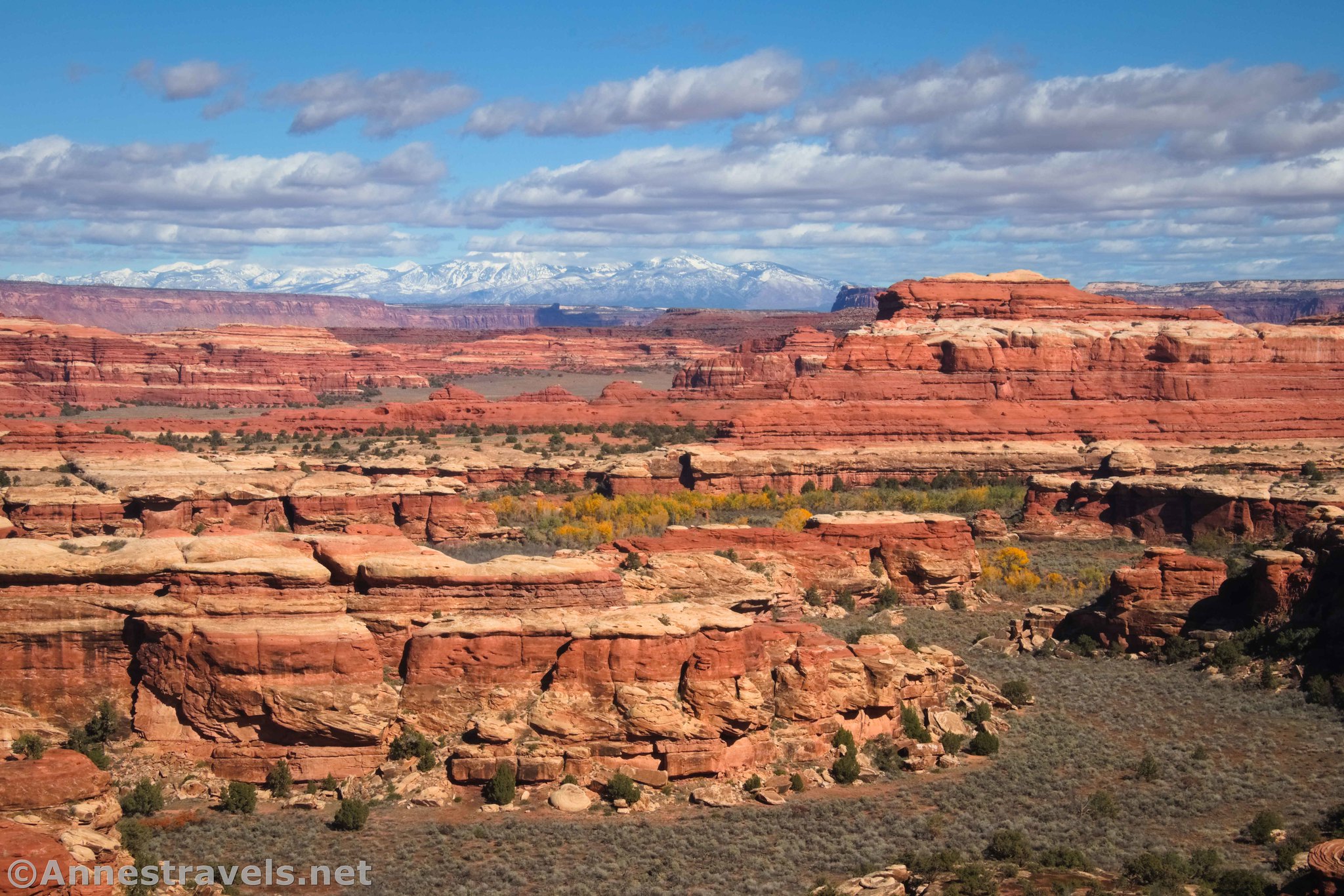 The La Sal Mountains from the Peek-a-boo Trail in Canyonlands National Park, Utah
