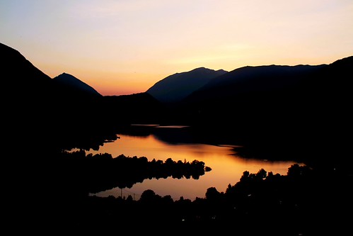 Sunset on the lake... by Modestino Carbone, tramonto sunset lago lake montagne mountains