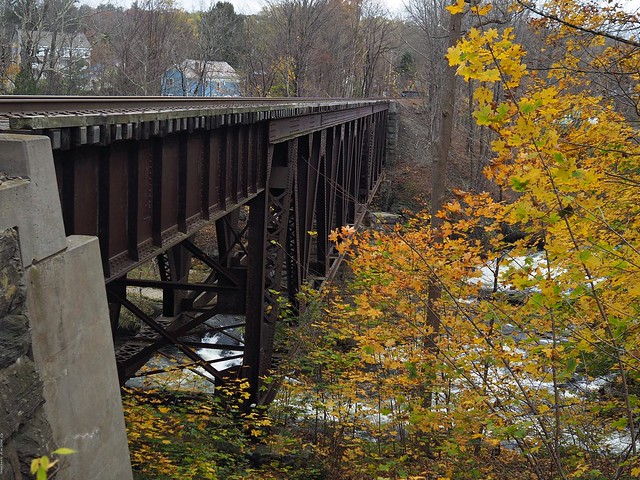 Railroad trestle across the Hoosic River