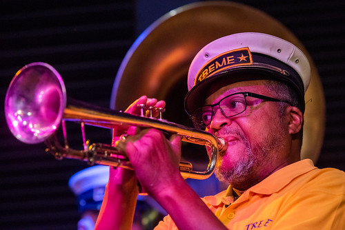 Treme Brass Band perform the final live performance at WWOZ's French Market Building studio on November 1, 2023. Photo by Ryan Hodgson-Rigsbee