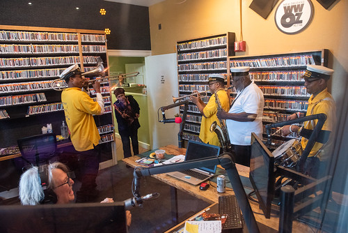 Treme Brass Band perform the final live performance at WWOZ's French Market Building studio on November 1, 2023. Photo by Ryan Hodgson-Rigsbee