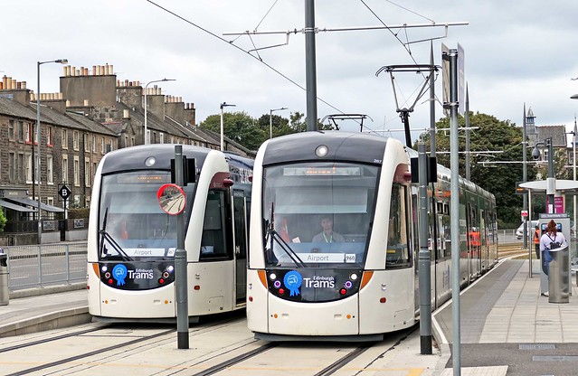 Edinburgh Trams: 207 leaving Newhaven terminus
