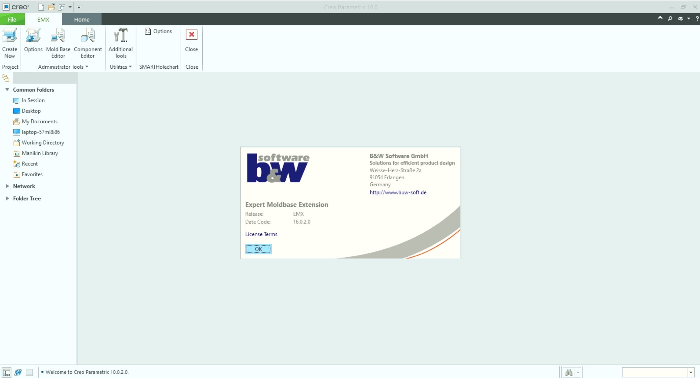 Working with BUW EMX (Expert Moldbase Extentions) 16.0.2.1 for Creo Parametric 10.0.2