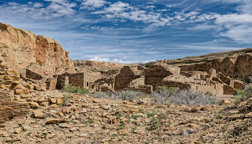 Wide-Angle, Panoramic Setting for Chetro Ketl (Chaco Culture National Historical Park)