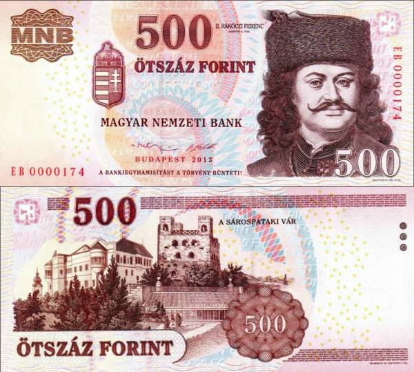 Hungary p196e 500 Forint 2013