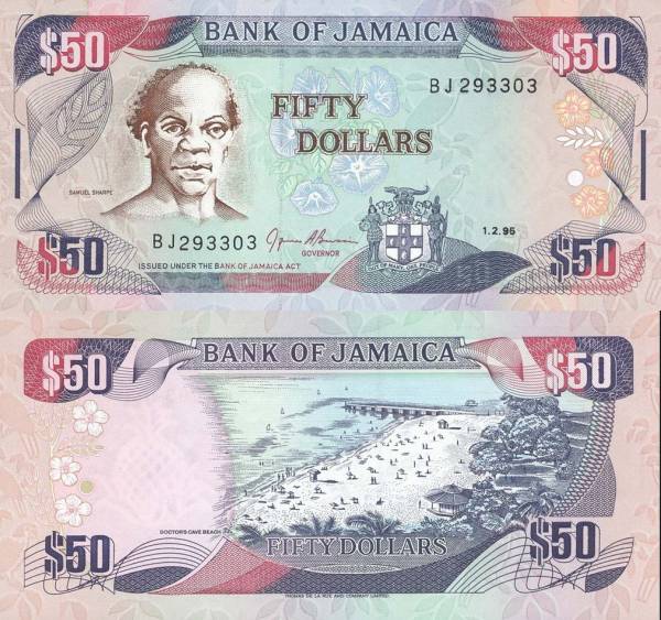 Jamaica p73c 50 Dollars-1995
