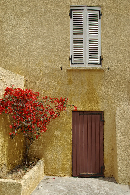 Door, window and Bougainvillea, Ajaccio
