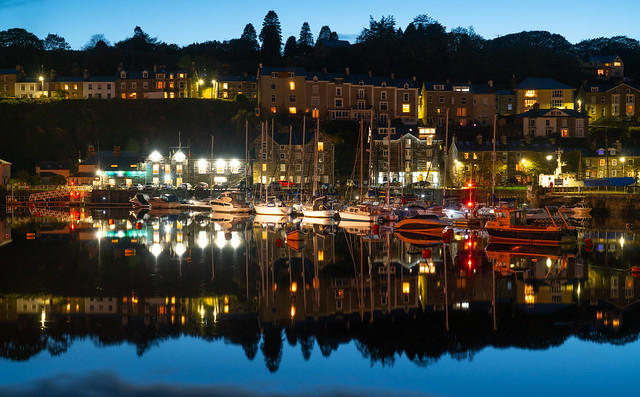 PORTHMADOG HARBOUR, SATURDAY OCTOBER THE 14th 2023. dusk, high tide, very calm (1)