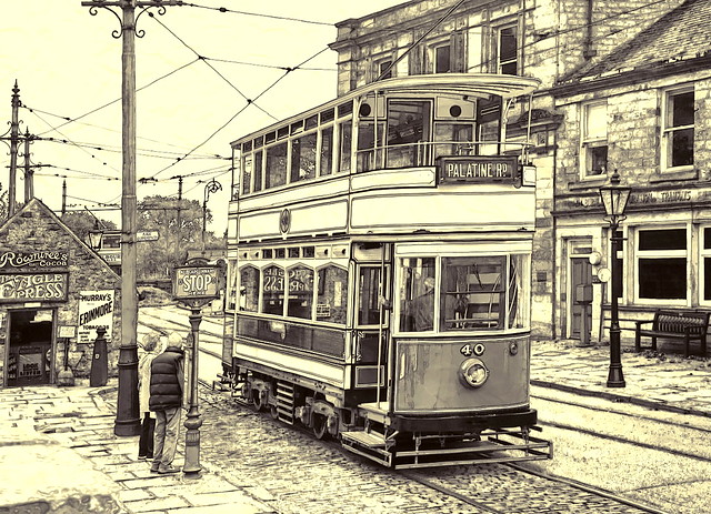 Blackpool Corporation tram No. 40, National Tramway Museum, Crich, Derbyshire.