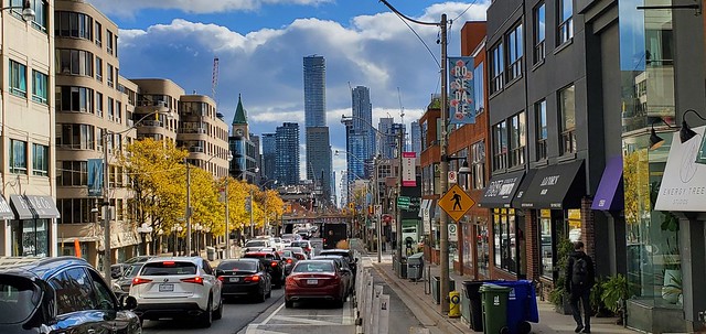 Yonge Street in Rosedale looking south to Bloor Street. Toronto.