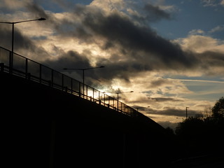 Sunset behind the Rubery Flyover