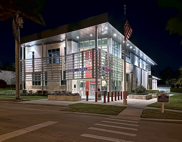 City of Naples Fire Department Station No. 1, 835 8th Avenue South, City of Naples, Collier County, Florida, USA / Built: 2019 / Floors: 2 / Architect:  Architects Design Group / Building Size: 22,600-SF