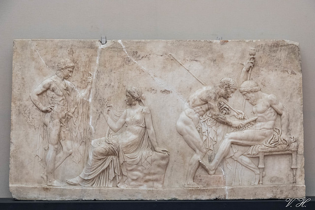 2023/07/28 17h06 relief illustrant le mythe de Télèphe, fin du 1er siècle av. J.-C., (Herculanum, Maison du relief de Télèphe), Musée archéologique de Naples