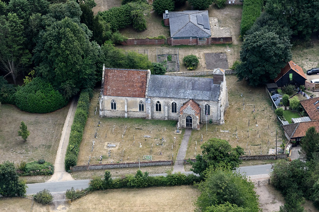 Aerial image: Bridgham - St Mary's Church in west Norfolk