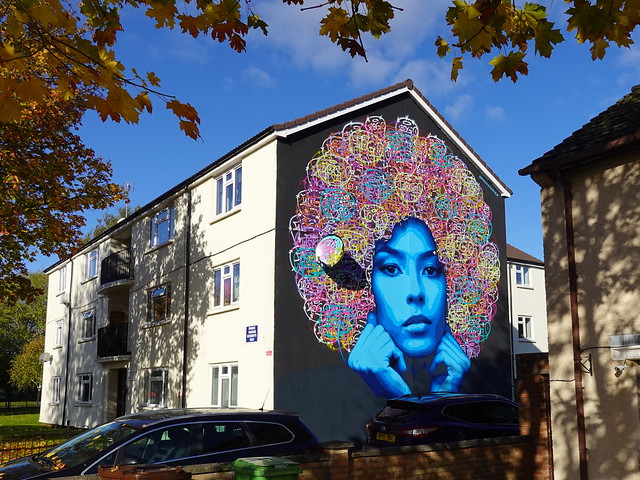 Street art on Princess Elizabeth Way, Cheltenham