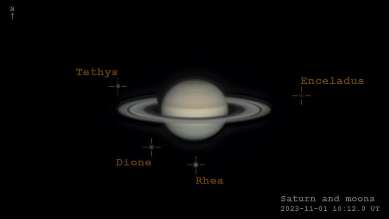 土星と衛星 (2023/11/1 19:12)