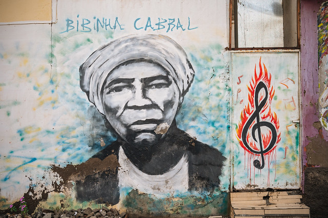 Street art with singer Bibinha Cabral from Tarrafal - Santiago island - Cape Verde