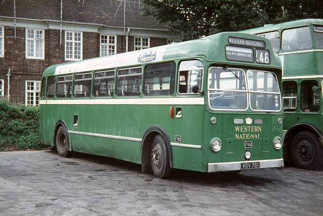 Western National Omnibus Company . 1792 VDV761 . WNOC Bus Garage , Taunton , Somerset . April-1970.