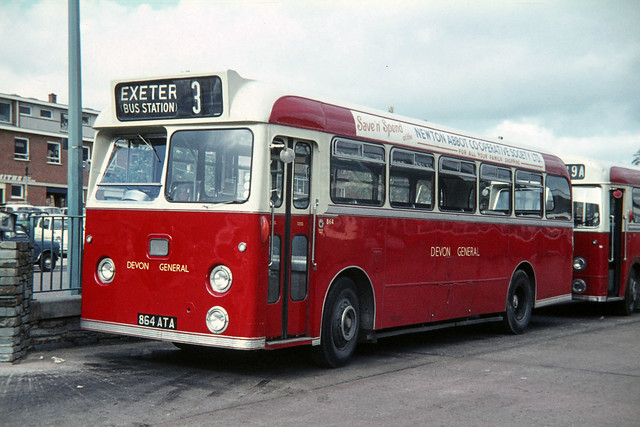 Devon General Omnibus Company . 864 864ATA . Exeter Bus Station , Devon . April-1970.