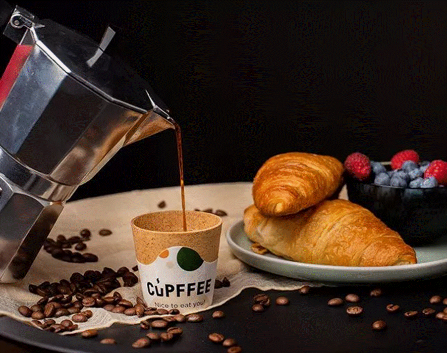 保加利亞的「Cupffee」新創公司，研發了一款可食用的飲料杯。照片來源：擷取自CUPFFEE官網