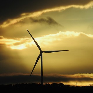 Wind Turbine - Silhouette at Sunset