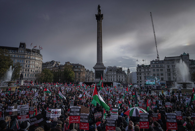 Gaza - Stop the Massacre - Protest in London's Trafalgar Square
